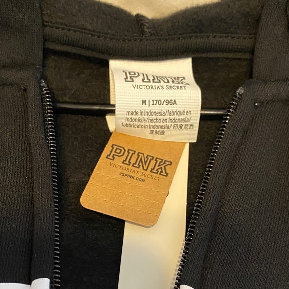 PINK Victoria's Secret Black Hoodie with White Logo - Picture 5 of 6